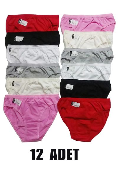 ENTAHA Tutku Women's Bikini Panties Mixed Color Pack 12 Pieces