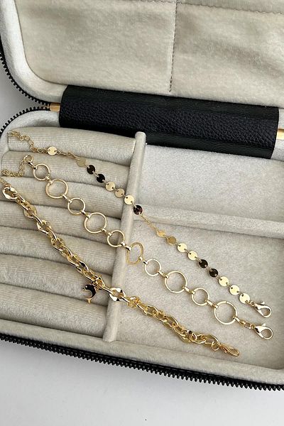 Modex Gold Color Fish Figured Triple Chain Bracelet (17+5cm)