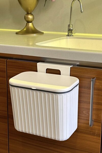 St Morritz TR Askılı Çöp Kovası- Beyaz- Çift Yönlü Kapaklı - 8 Litre 8 L Beya...