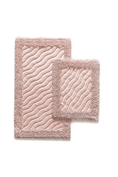 Madame Clean Home Cotton Marlow 2 τεμαχίων Βαμβακερό σετ τουαλέτας Σετ πατάκι μπάνιου σε σκόνη Σετ τουαλέτας