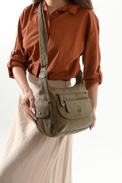 571 Collections Çanta Чанта за през рамо от изкуствена кожа, цвят норка (модел: 571-13-10L)