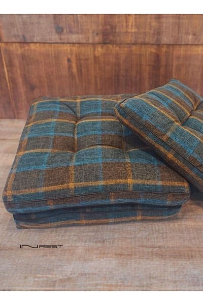 INREST Luxury Chair Cushion Polyester 100% Striped One Piece - Size 42x42 cm - Multi Color
