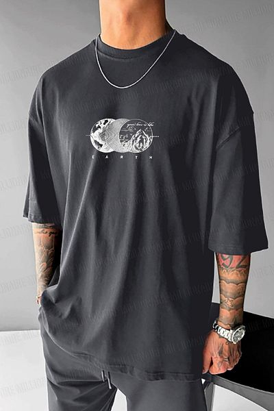 Millionaire Ανδρικό μπλουζάκι Smoked Earth Oversize Loose Wide Fit Loose Cut