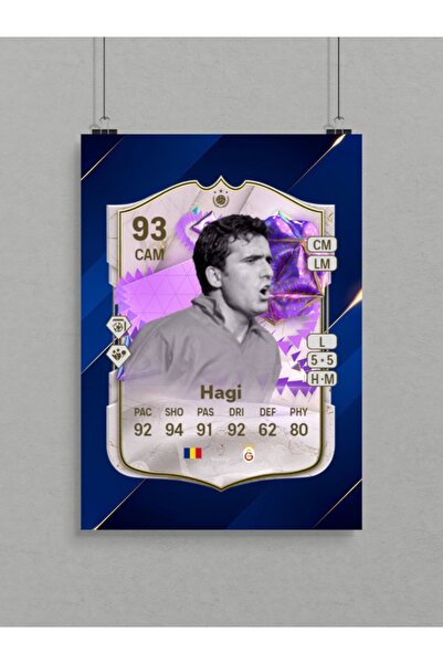 Sticksy Hagi Poster - Futbol Poster - Futbol Kart Poster - Futbolcu Poster - Futbolcu Kartı Poster