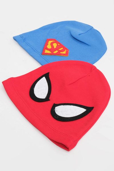 LOGO AKSESUAR Baby Boy Super Baby Themed 2-Piece Cotton Beanie