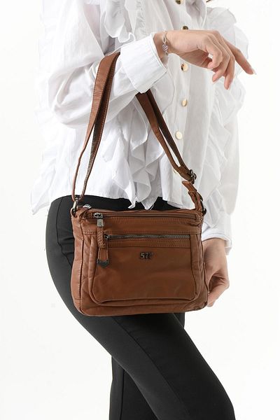 571 Collections Çanta Чанта за през рамо от изкуствена кожа, кафява (модел: 571-13-10J)