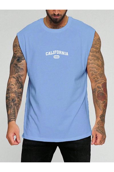 BENROMA În căruciorul 6 sau mai multe, 1 tricou este cadou - Tricou fără mâneci imprimat California Usa