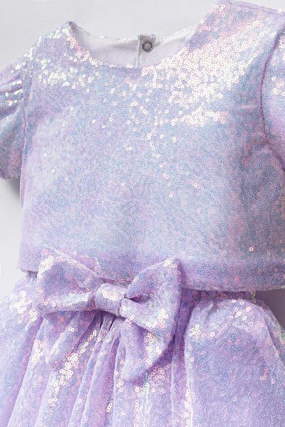 Magu Girl's Sequined Crop Top and Tulle Bow Skirt Set