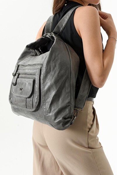 571 Collections Çanta Штучна шкіра Рюкзак Сірий (Модель: 571-13-13M)