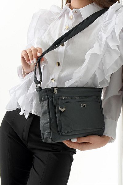 571 Collections Çanta Geantă de umăr din piele artificială albastră (model: 571-13-10J)