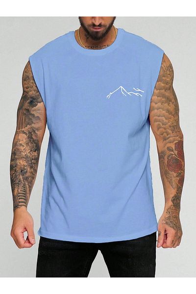 BENROMA 1 tricou este un cadou pentru achiziții de 6 și mai sus în coș - Tricou fără mâneci cu imprimeu Mountain