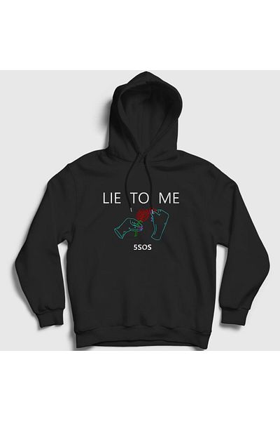 Presmono Унисекс суитшърт с качулка Lie 5 Seconds Of Summer, черен - 78917tt