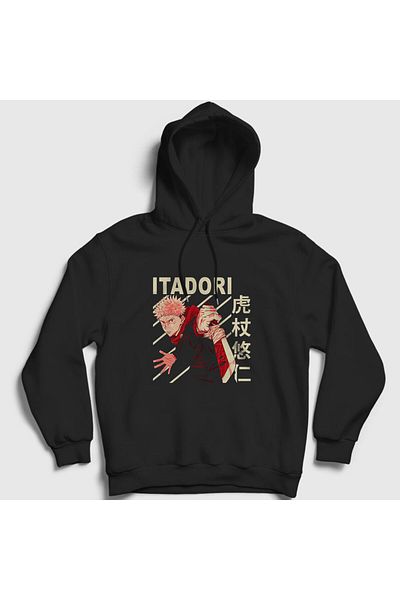 Presmono Φούτερ με μαύρη κουκούλα Yuji Anime Jujutsu Kaisen Unisex - 130731 ττ