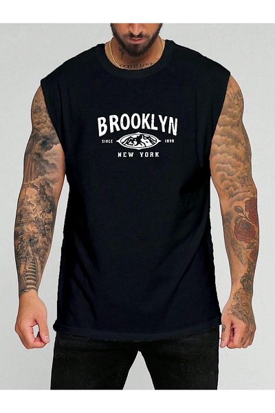 BENROMA 1 προϊόν δώρο για αγορές 6 και άνω Brooklyn New York εμπριμέ αμάνικο μπλουζάκι