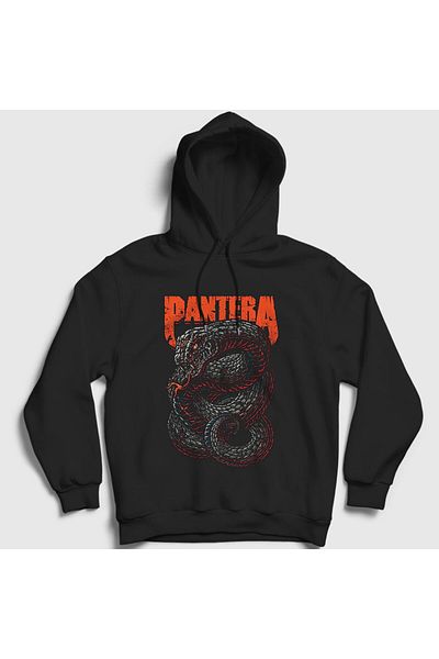 Presmono Φούτερ με μαύρη κουκούλα με μοτίβο Snake Pantera - 169121 ττ