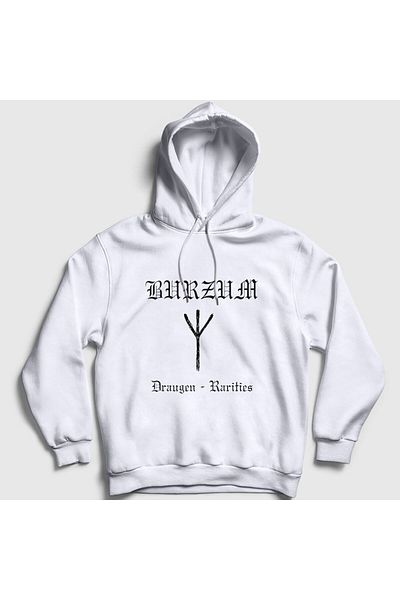 Presmono Λευκό φούτερ με κουκούλα Unisex Draugen Burzum - 23752tt