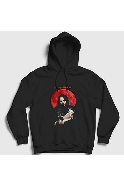 Presmono Унисекс суитшърт с качулка Marilyn Manson - Blood Moon 38268tt