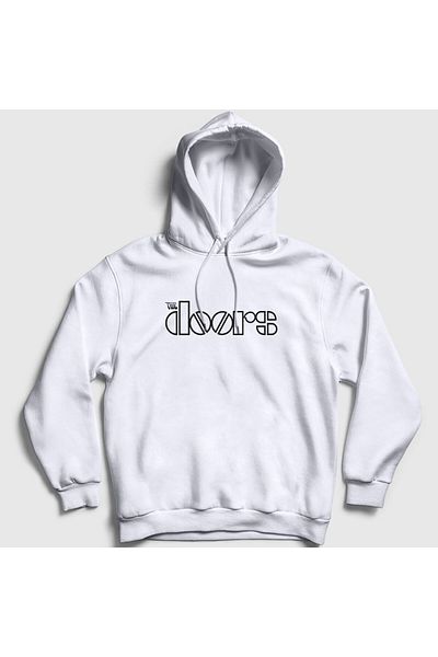 Presmono Φούτερ Unisex White The Doors με κουκούλα - 116423 ττ