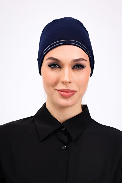 Loggia Non-Slip Silicone Seamless Bonnet Navy Blue - Non-Slip Women's Hijab Tie Underwear Bonnet