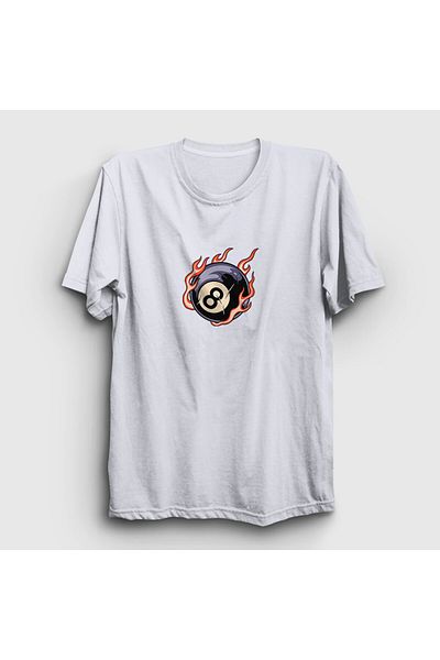 Presmono Μπλουζάκι μπιλιάρδου Unisex White 8 Ball - 426544 ττ