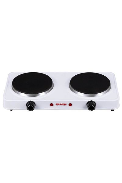 ertone Ηλεκτρική εστία Mn200ab, 2000w, 2 καυστήρες, λευκό