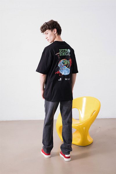 Trendiz Unisex Μαύρο Αστρονομικό T-Shirt