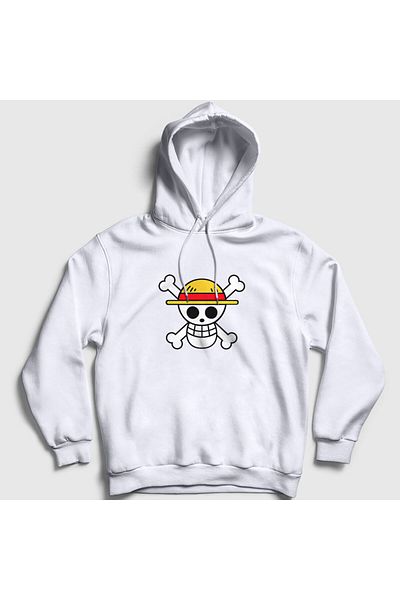 Presmono Φούτερ Anime One Piece Unisex με λευκή κουκούλα - 135891 ττ