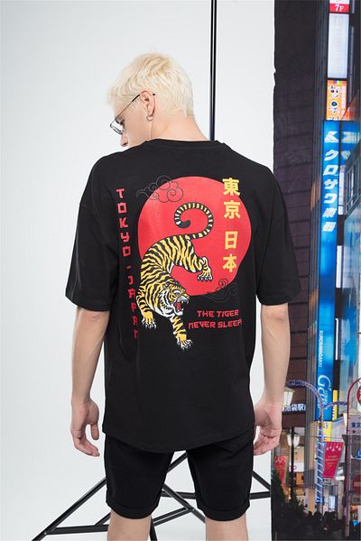 Trendiz Ανδρικό Tiger Tshirt Μαύρο