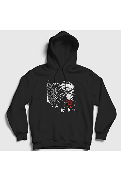 Presmono Unisex crna majica Attack On Titan Sa kapuljačom anime - 124387tt