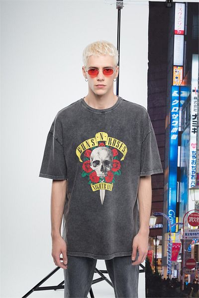 Trendiz Ανδρικό μπλουζάκι Gunsnroses Anthracite