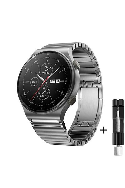 MMPSHOP هواوي ساعة Gt/gt2/gt2 Pro/gt3 Pro/gt4 Gt5 Pro 46 ملم متوافقة مع سلك معدني من التيتانيوم المقاوم للصدأ مقاس 22 ملم
