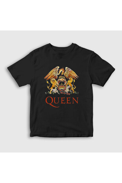 Presmono Unisex dečji crni logo kraljica T-shirt 102052tt