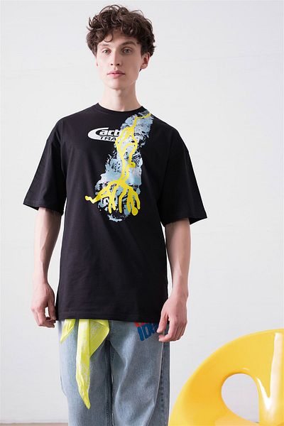 Trendiz Μπλουζάκι Unisex Black Cactus Trails