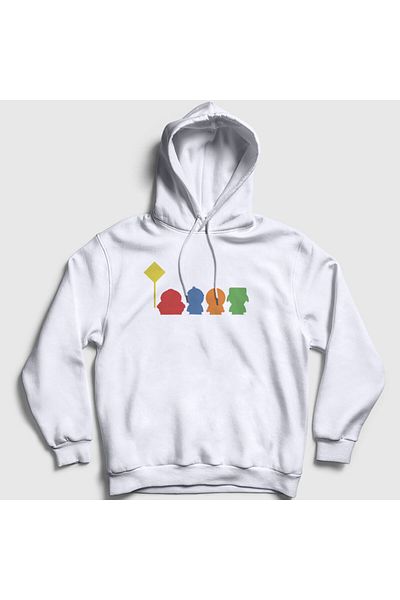 Presmono Unisex Λευκό φούτερ με κουκούλα South Park Bus Stop 216510 ττ