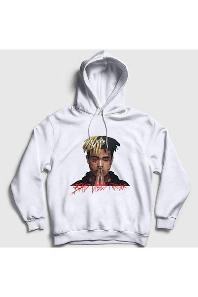 Presmono Φούτερ Forever Xxxtentacion Unisex με λευκή κουκούλα - 47881tt