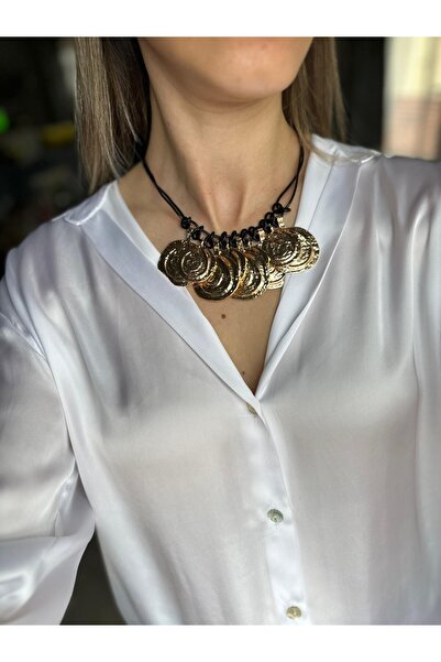 gingillo aksesuar Marka Model Deri Kordon Pullu Kolye