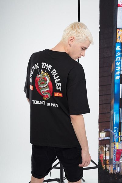 Trendiz Ανδρικό μπλουζάκι Tokyo μαύρο