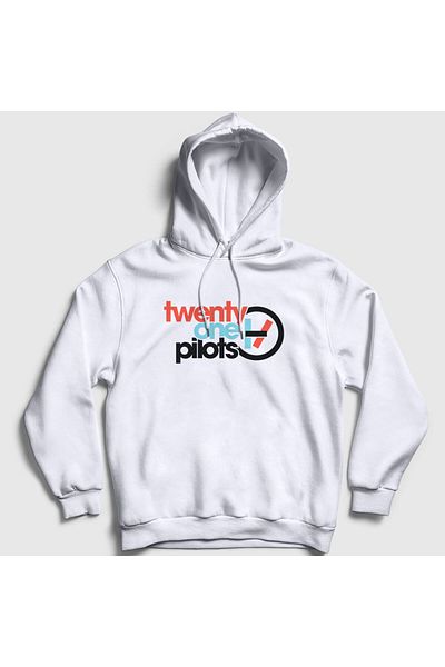 Presmono Φούτερ Twenty One Pilots Unisex με λευκή κουκούλα - 120857 ττ