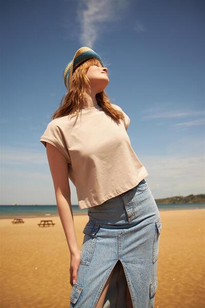 Trendiz Women's Bat Tshirt Beige