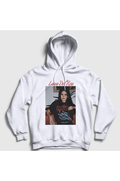 Presmono Φούτερ με λευκή κουκούλα Lana Del Rey Unisex - 156967 ττ