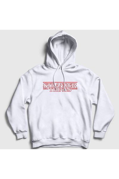 Presmono Φούτερ με κουκούλα Unisex με λευκό λογότυπο Stranger Things - 219139 ττ