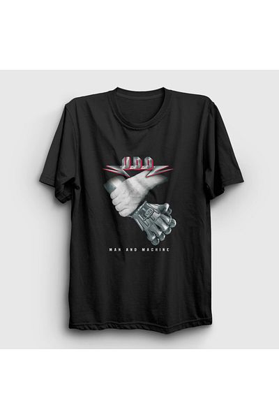 Presmono Μαύρο Unisex U D O Man And Machine T-Shirt - 426161 ττ