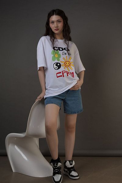 Trendiz Unisex Cdg Είμαι εντάξει! Λευκό Tshirt Cpfm