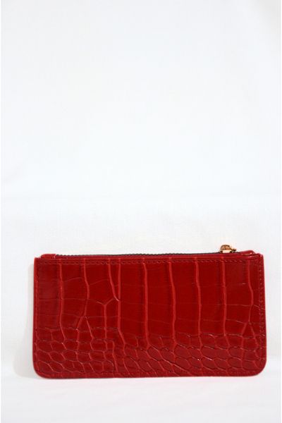 Mazel Design Women's Faux Leather Croco Card Holder