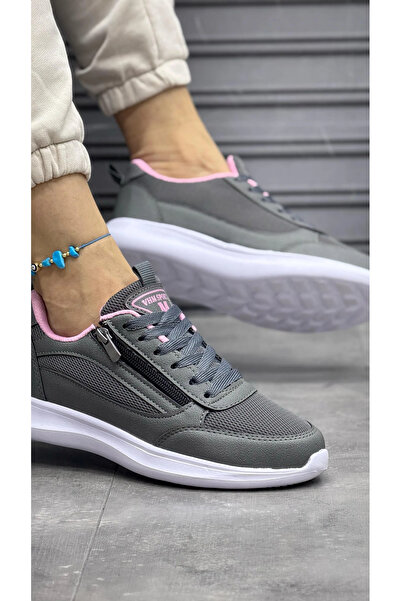 Vhm Sport Zippered Lace-Up Women's Sneakers Smoked