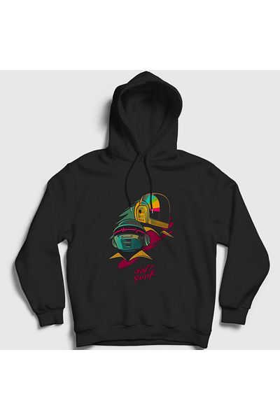 Presmono Φούτερ Daft Punk Unisex Μαύρη κουκούλα - Κράνη 59820tt