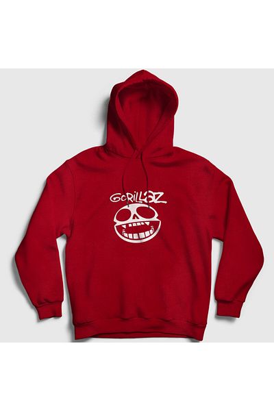 Presmono Унисекс суитшърт с качулка и червено лого Gorillaz 54969tt