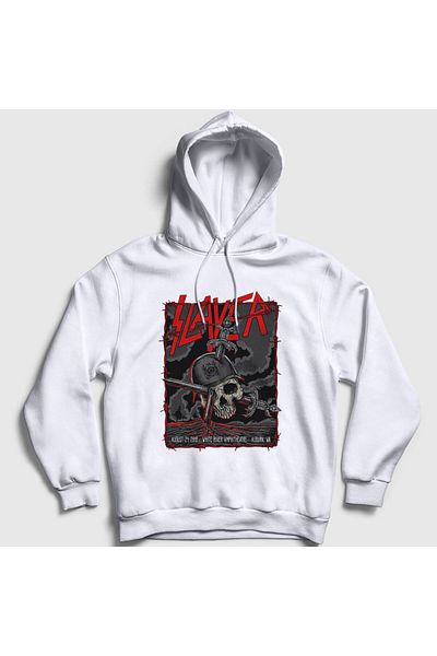 Presmono Λευκό φούτερ Unisex Slayed Slayer με κουκούλα - 111803 ττ