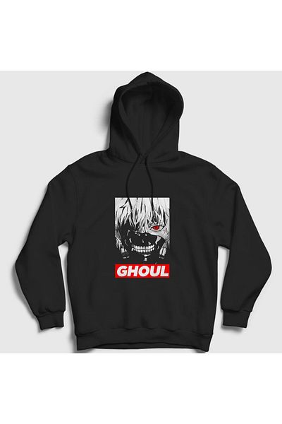 Presmono Унисекс черен суитшърт с качулка и аниме Tokyo Ghoul - 136549tt
