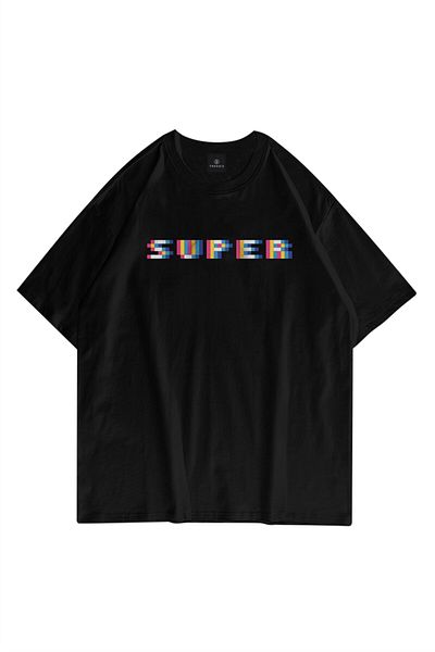 Trendiz Μαύρο μπλουζάκι Super Pixel Unisex